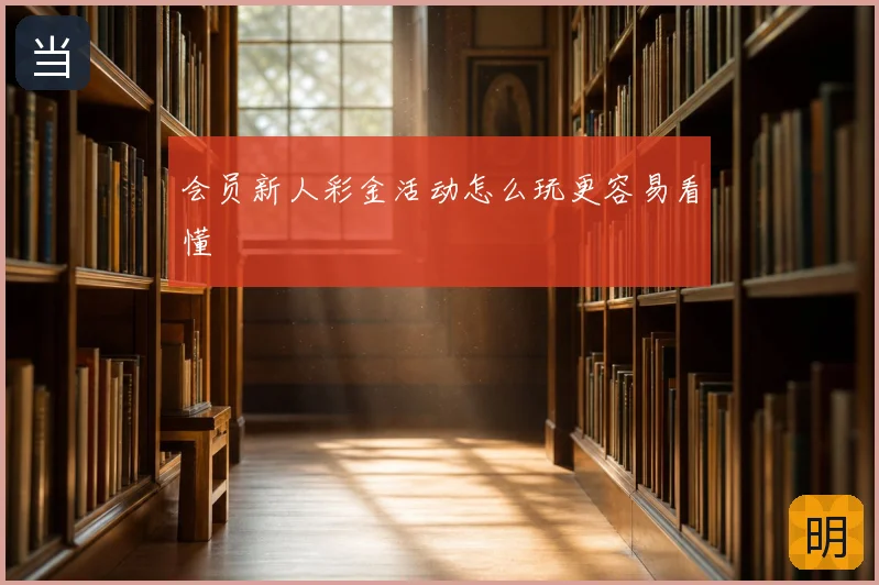 会员新人彩金活动怎么玩更容易看懂